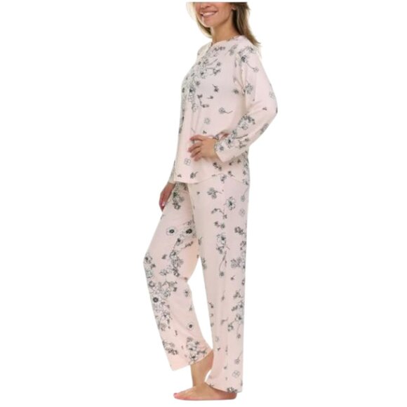NWOT Flora Nikrooz Jessie Henley 2-pc PJ Pajama Set | Pink - Picture 2 of 7